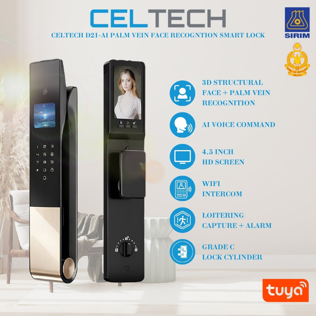 D21-AI 3D Facial & Palm Vein Recognition Smart Lock