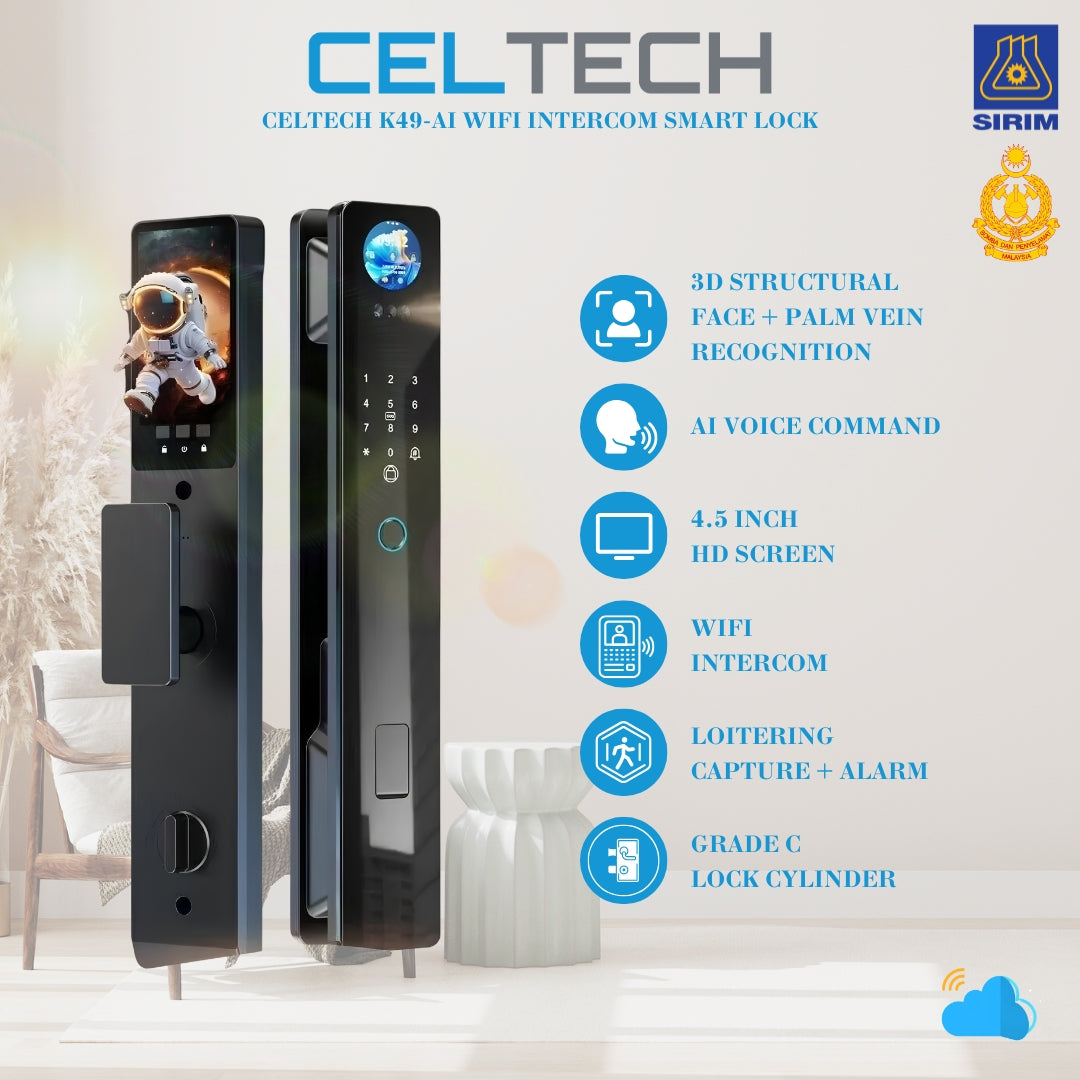 D49-AI 3D Facial & Palm Vein Recognition Smart Lock