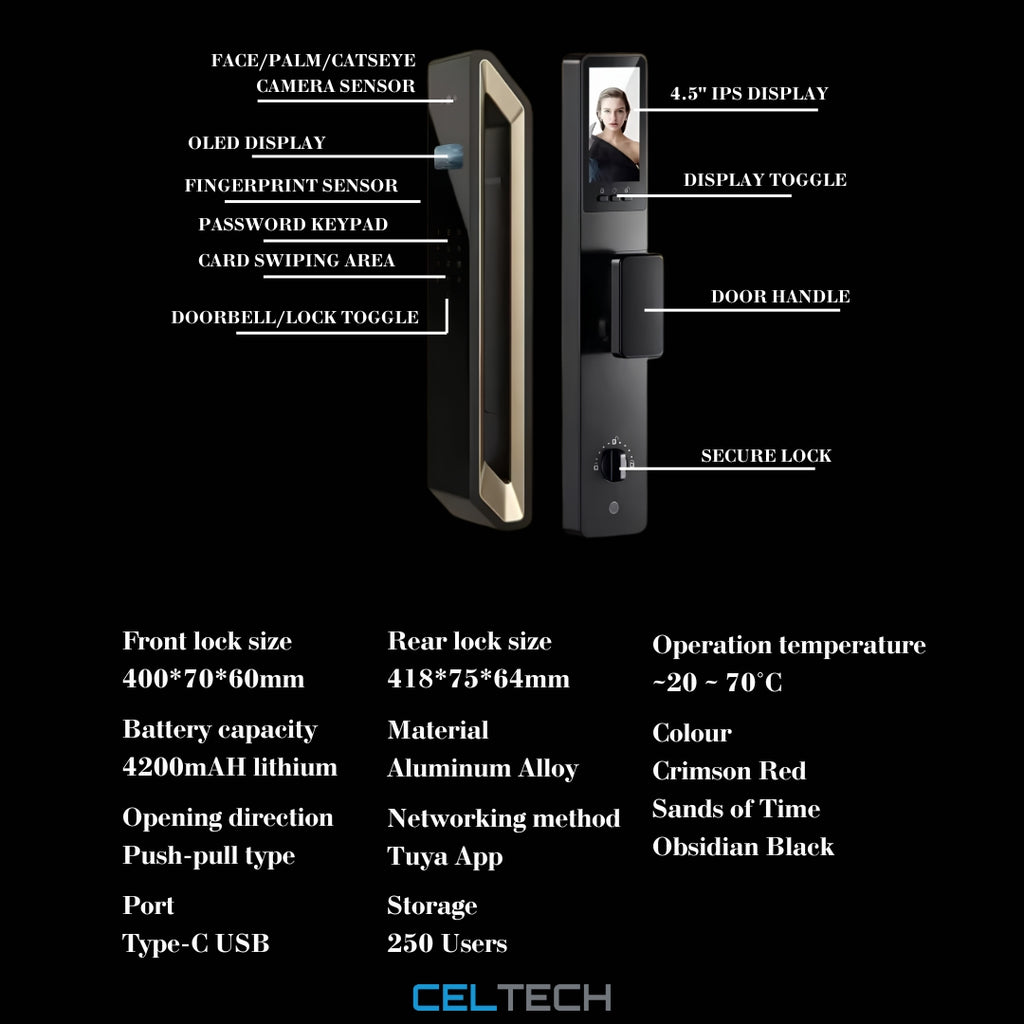 D16-AI 3D Facial & Palm Vein Recognition Smart Lock