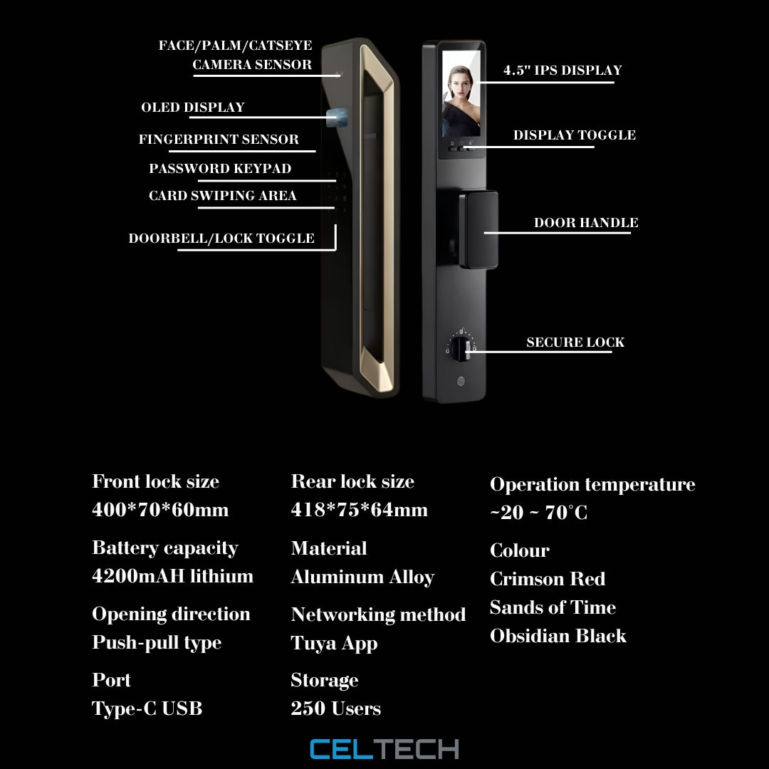 D16-AI 3D Facial & Palm Vein Recognition Smart Lock