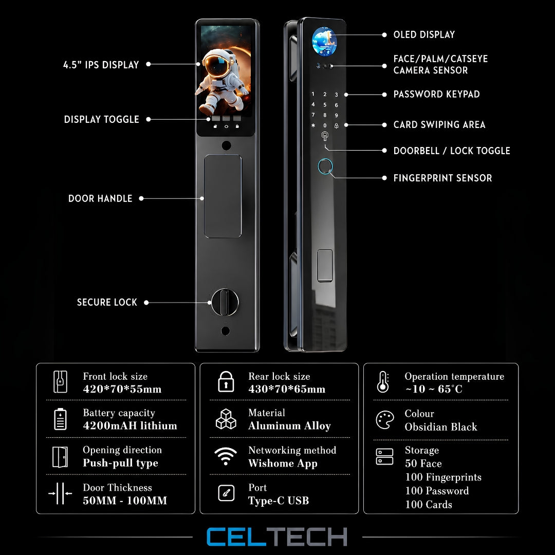 D49-AI 3D Facial & Palm Vein Recognition Smart Lock