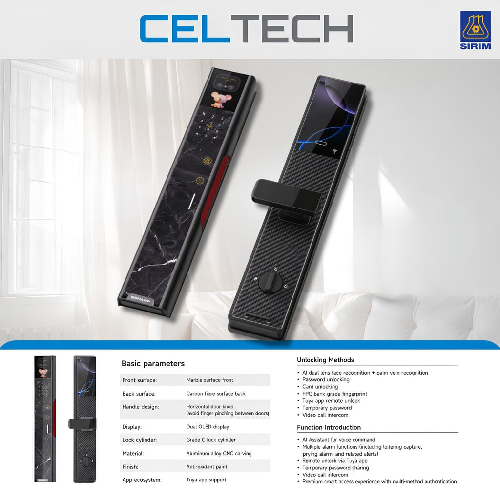 R8-FV-AI MARBLE SMART LOCK