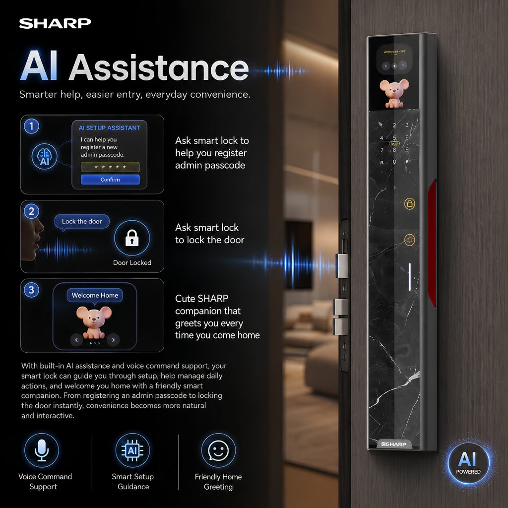 R8-FV-AI MARBLE SMART LOCK