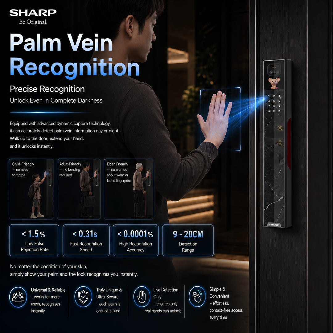R8-FV-AI MARBLE SMART LOCK