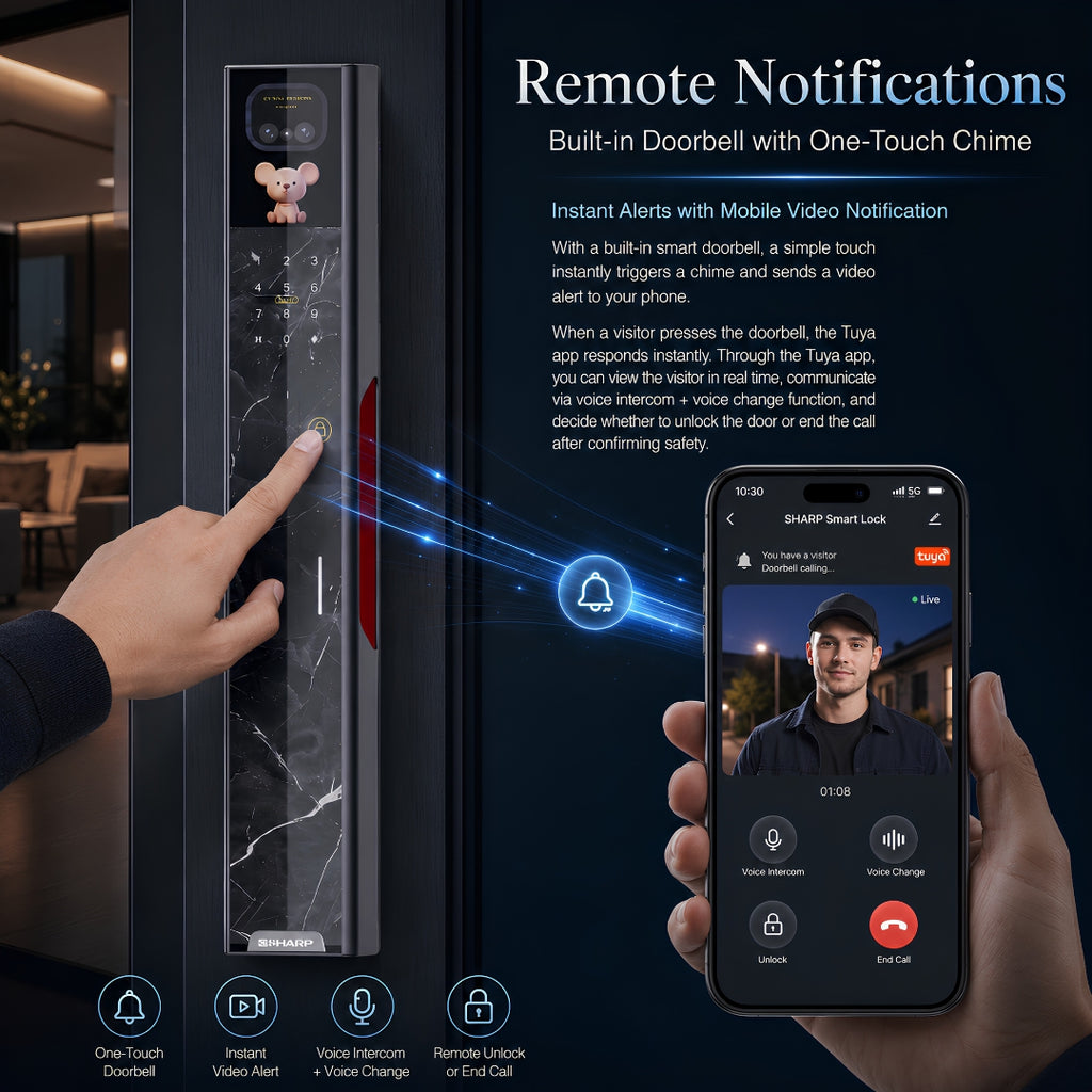 R8-FV-AI MARBLE SMART LOCK