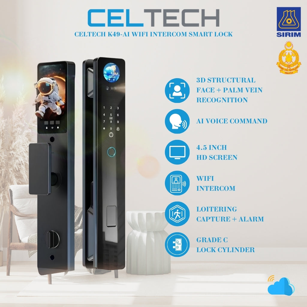 D49-AI 3D Facial & Palm Vein Recognition Smart Lock