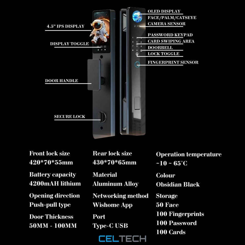 D49-AI 3D Facial & Palm Vein Recognition Smart Lock