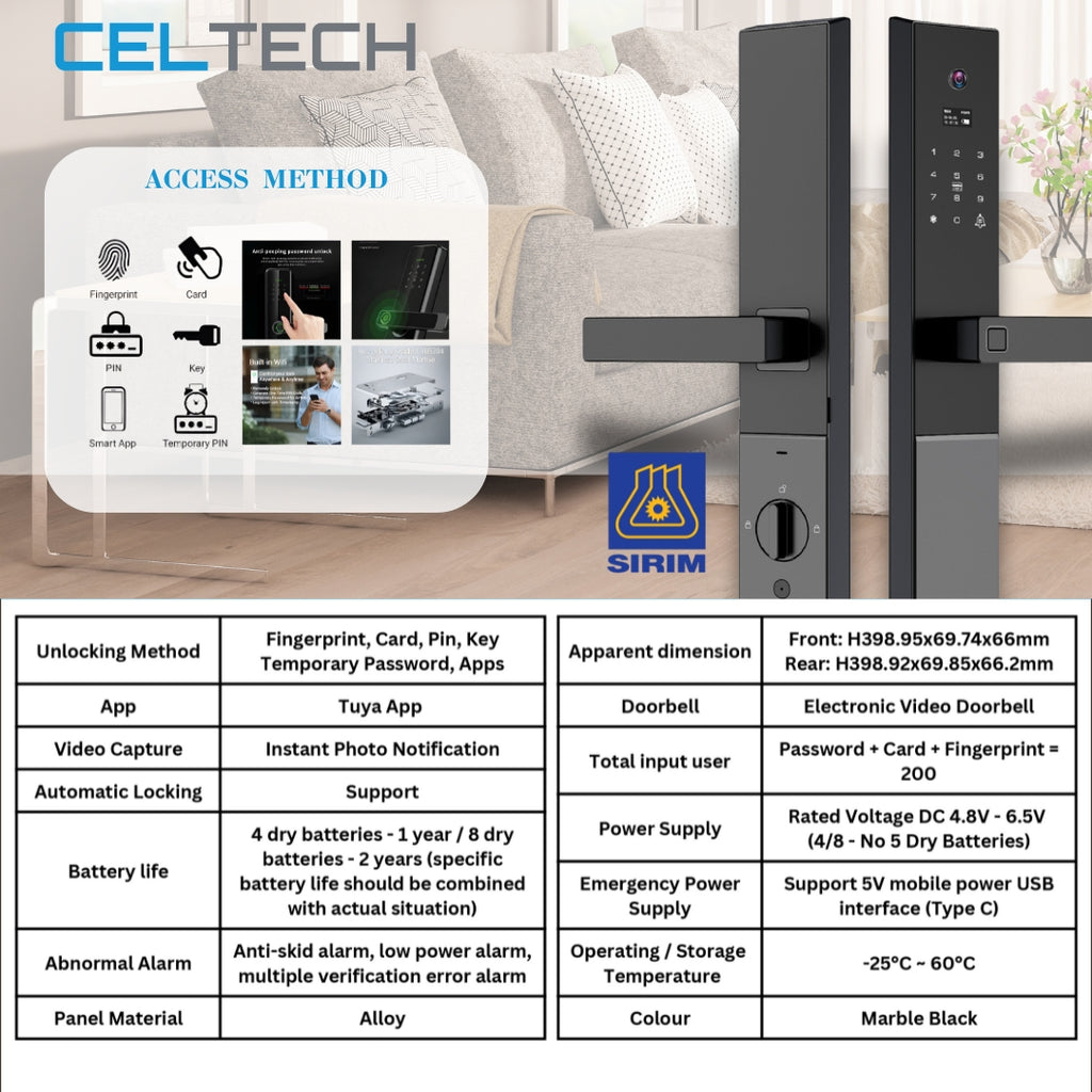 DA100V Heavy Duty Video Smart Lock