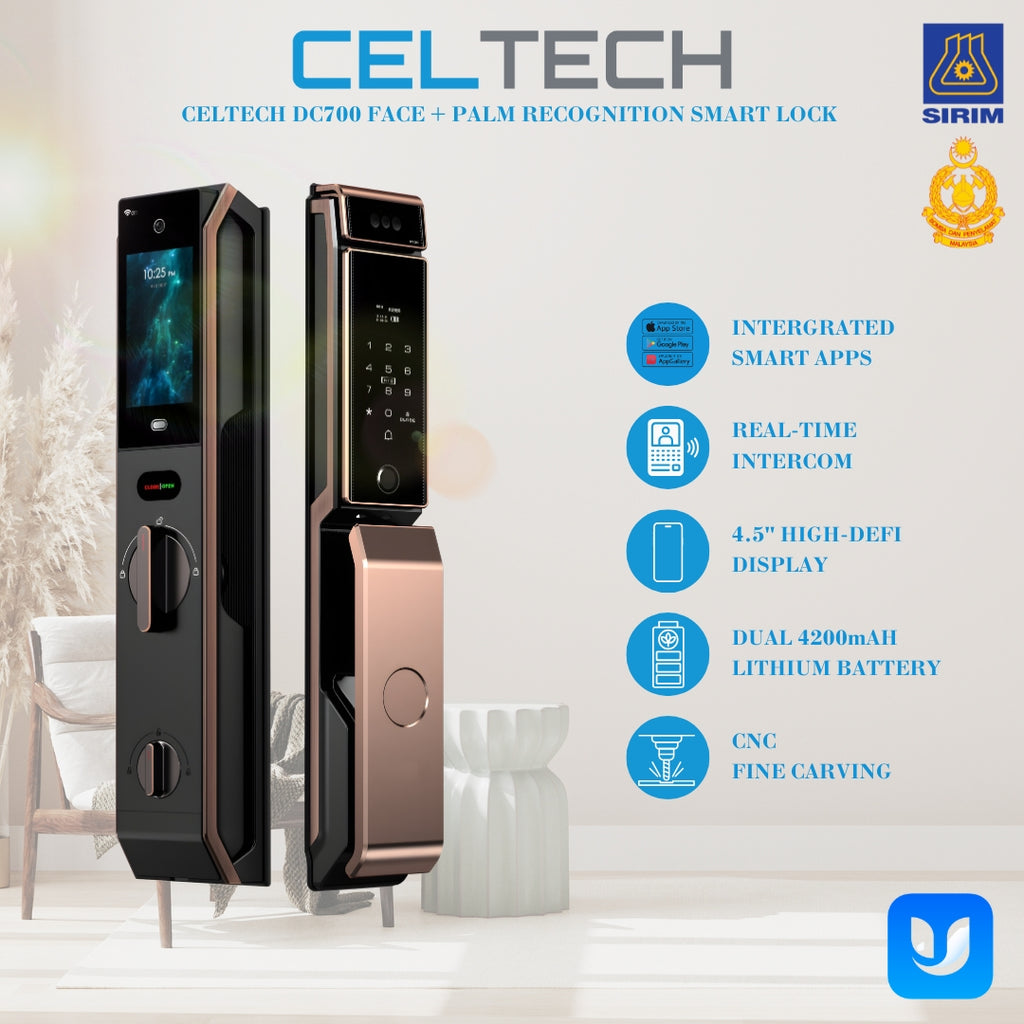 DC700 Dual Lithium Face & Palm Vein Recognition Smart Lock