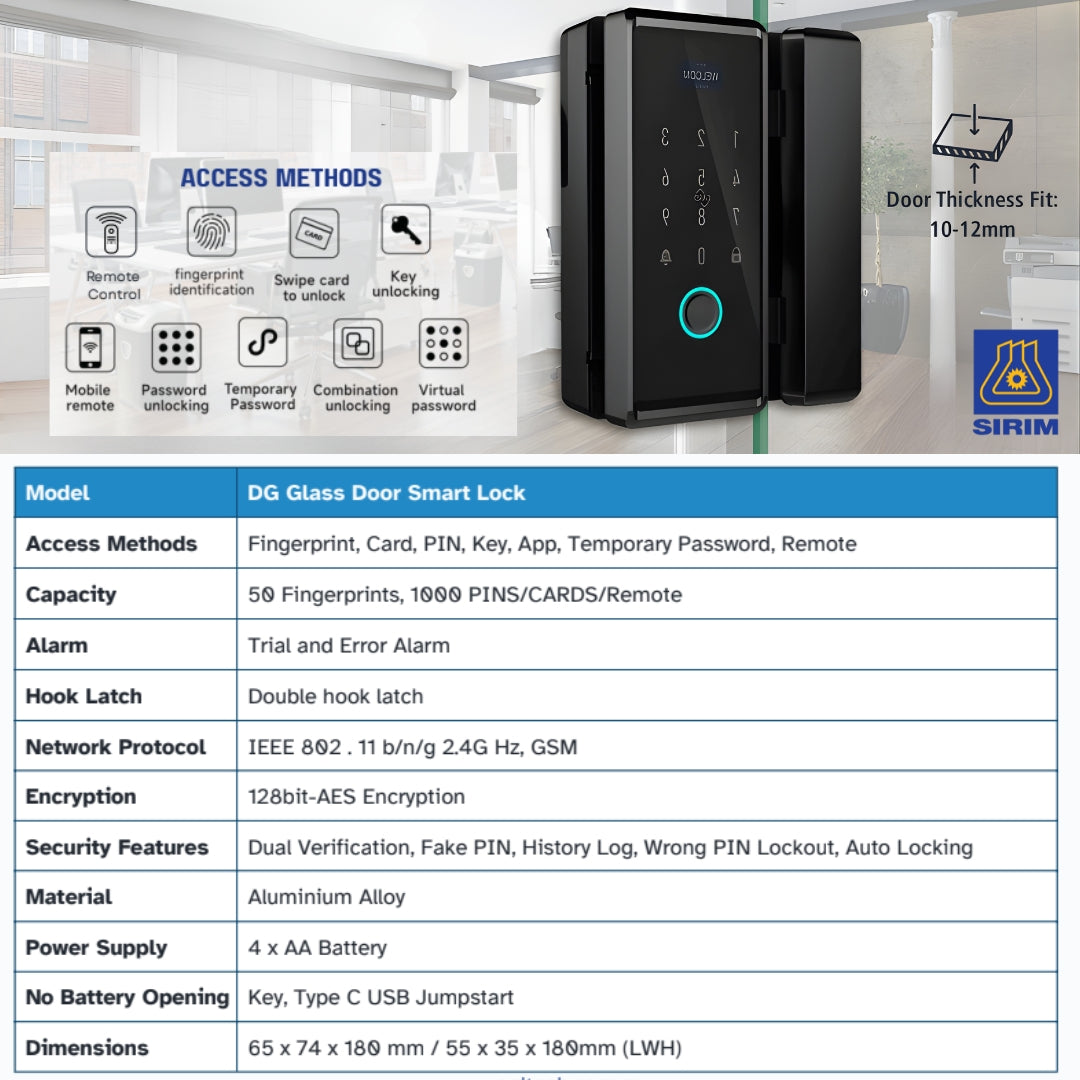 DG Glass Door Smart Lock